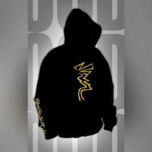 Black and Gold Graphic Hoodie